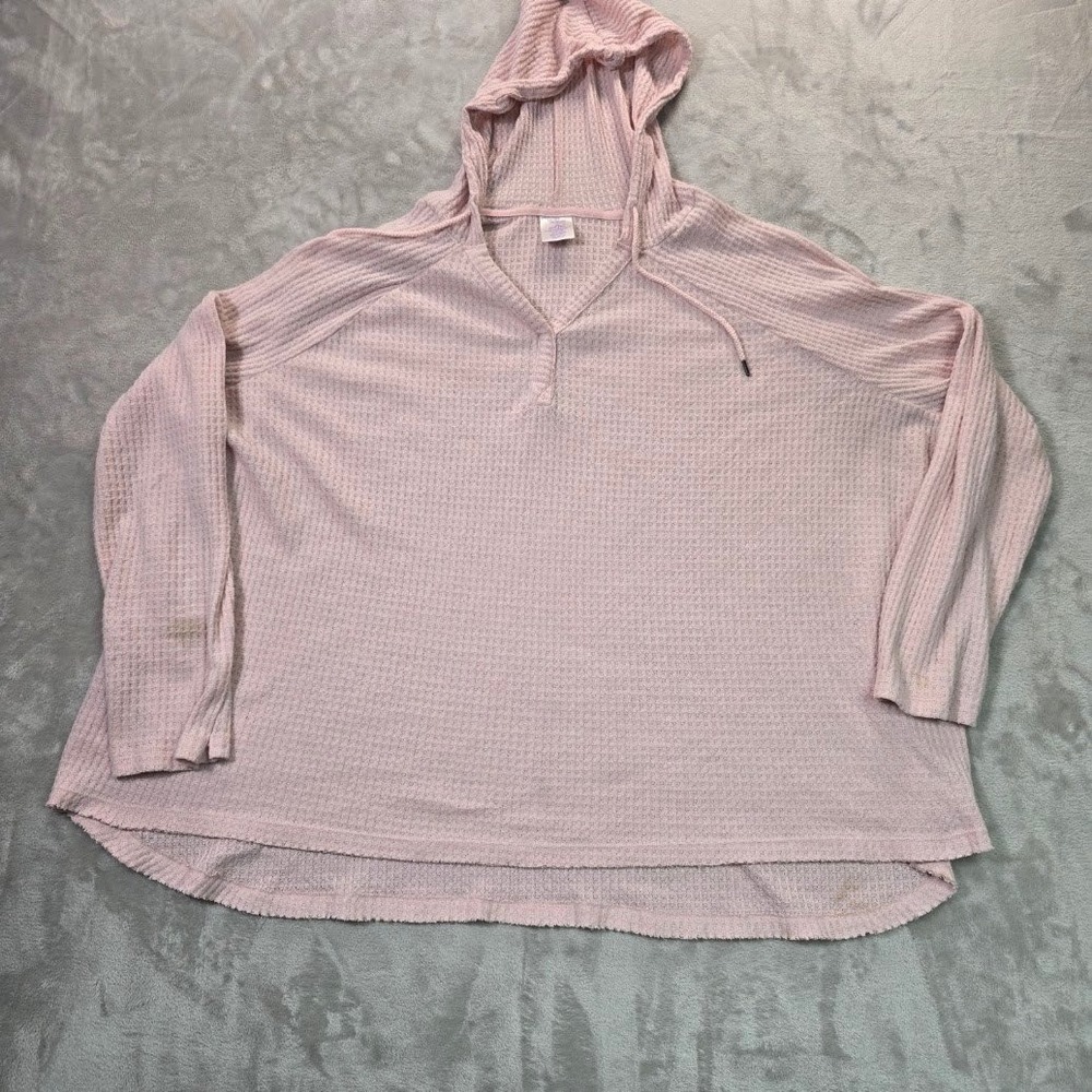 Secret Treasures Rose Blush Waffle Knit Sleepwear Hoodie 3X TZ48720TD Top